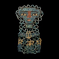 Egyptian Bright Blue Beaded Mummy Mask with Sons of Horus
