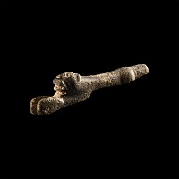 Anglo-Scandinavian Viking Bronze Stirrup Terminal with Beast Head
