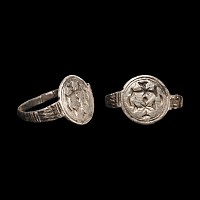 Medieval Silver Ring with Crosses