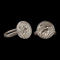 Medieval Silver Signet Ring with Stork