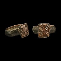 Medieval Bronze Ring with Saltire