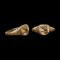 Byzantine Bronze Ring with Bird