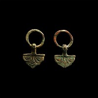 Viking Age Bronze Axe-Shaped Pendant Pair
