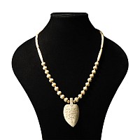 Indian Bone Bead Necklace with Pendant