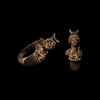 Roman Silver-Gilt Ring with Bust of Goddess