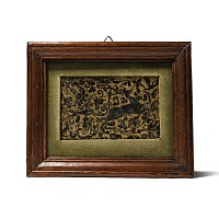 Medieval Reverse Glass Painting of a Stag