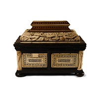 Medieval Carved and Bone-Inlaid Casket