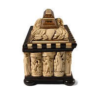 Medieval Carved and Bone-Inlaid Casket