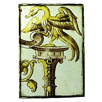 Medieval Stained Glass Panel of a Bird