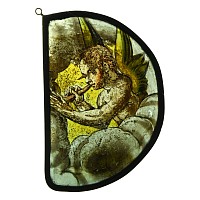Post Medieval Stained Glass Panel with Angel