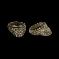 Byzantine Period Bronze Decorated Archer's Ring