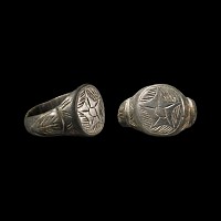 Medieval Base Silver Ring with Star