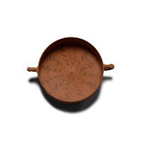 Nabataean Redware Bowl with Painted Foliage