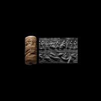 Large Western Asiatic Shell Cylinder Seal with Two Registers