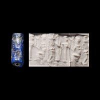 Western Asiatic Lapis Lazuli Cylinder Seal with Presentation Scene