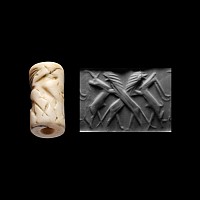 Western Asiatic Shell Cylinder Seal with Attack Scene