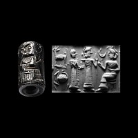 Western Asiatic Haematite Cylinder Seal with Presentation Scene