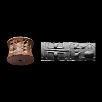 Western Asiatic Jasper Cylinder Seal with Seated Figures