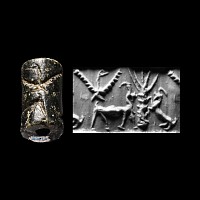 Western Asiatic Steatite Cylinder Seal with Animals