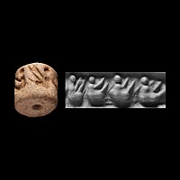 Western Asiatic Limestone Cylinder Seal with Birds