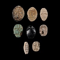 Egyptian Hardstone and Faience Scarab Collection