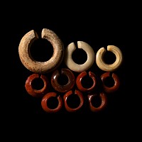 Egyptian Hardstone and Shell Hair Ring Collection