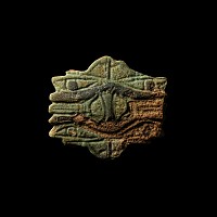 Very Large Egyptian Faience Quadruple Eye of Horus Amulet