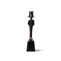 Egyptian Bronze Figure of Osiris Wearing Plumed Atef Crown