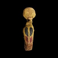 Egyptian Painted Wooden Uraeus Sacred Cobra Finial