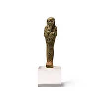 Egyptian Green Faience Shabti with Hieroglyphic Inscription