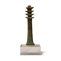 Large Egyptian Faience Djed Pillar Amulet