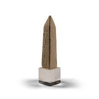 Egyptian Limestone Miniature Obelisk with Hieroglyphs
