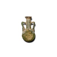 Roman Green Glass Pilgrim's Flask