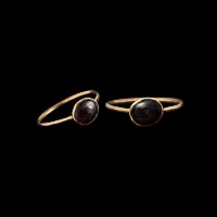 Medieval Gold Ring with Garnet Cabochon