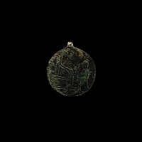 Neo-Babylonian Bronze Pendant with Presentation Scene