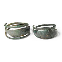 Viking Age Bronze Coiled Bracelet Pair