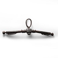 Medieval Niello Inlaid Bronze Purse Bar