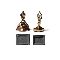 Gold Fob Seal Collection with Calligraphic Gemstones
