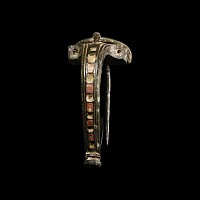 Large Romano-British 'Published' Enamelled Bronze Head Stud Bow Brooch