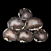 Natural History - Polished Agate Crystal Geode Coaster Set [6]