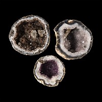 Natural History - Cut and Polished Agate Crystal Geode Half Group [3]