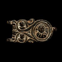 Byzantine Bronze Buckle Plate with Christ and Saints