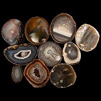 Natural History - Mixed Cut and Polished Thick Agate Slice Group [10]