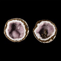 Natural History - Mixed Cut and Polished Agate Crystal Geode Pair