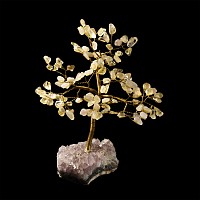Natural History - Polished Citrine Quartz Crystal Tree on Amethyst Crystal Base