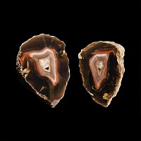 Natural History - Large Size Cut and Polished Malawi Agate Crystal Geode Pair