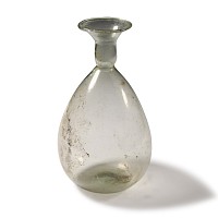 Large Transparent Roman Glass Bottle