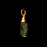 Roman Gold Pendant with Bead Drop