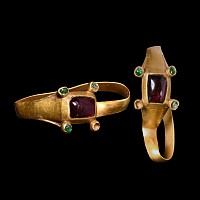 Medieval Gold Ring Set with Gemstones