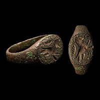 Roman Bronze Ring with Lion